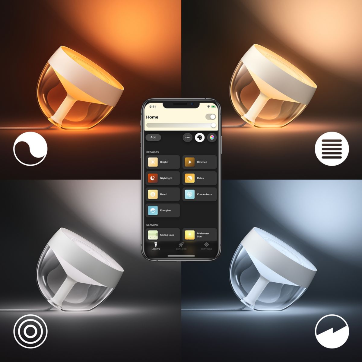 Lampe connectée Iris blanc White&Color Ambiance couleur unique, PHILIPS HUE