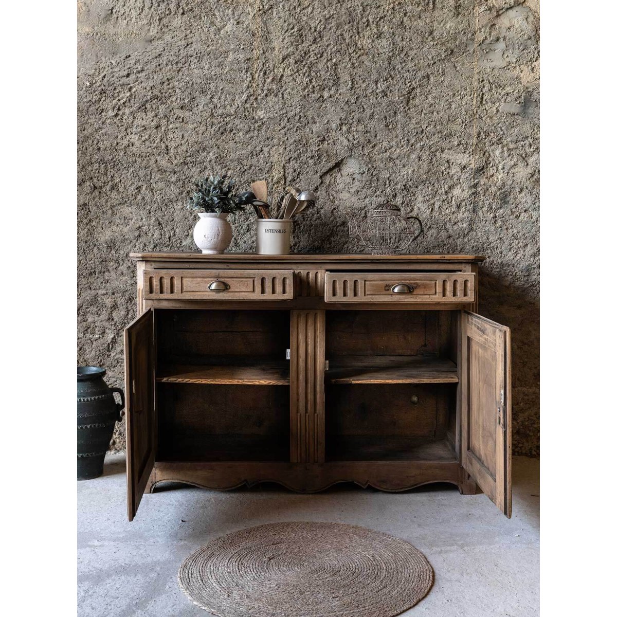 Buffet ancien en chêne massif Gilbert N°1872 - Bon état bois clair, DEBONGOUT