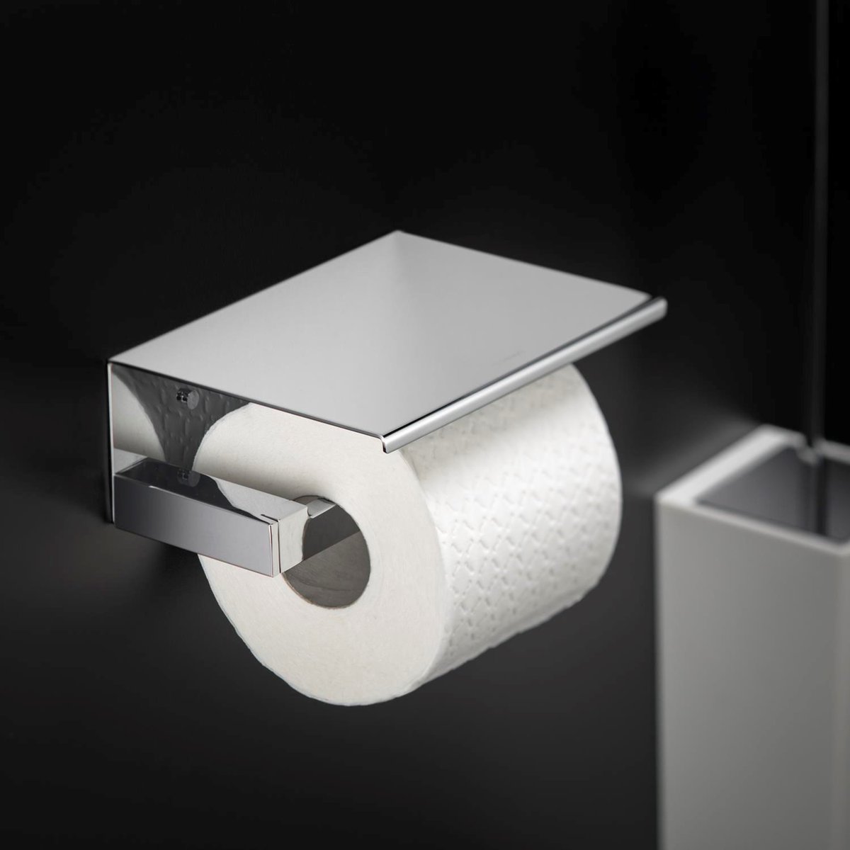 Porte Papier Toilette Avec Couvercle  BATH LIFE chrome, COSMIC