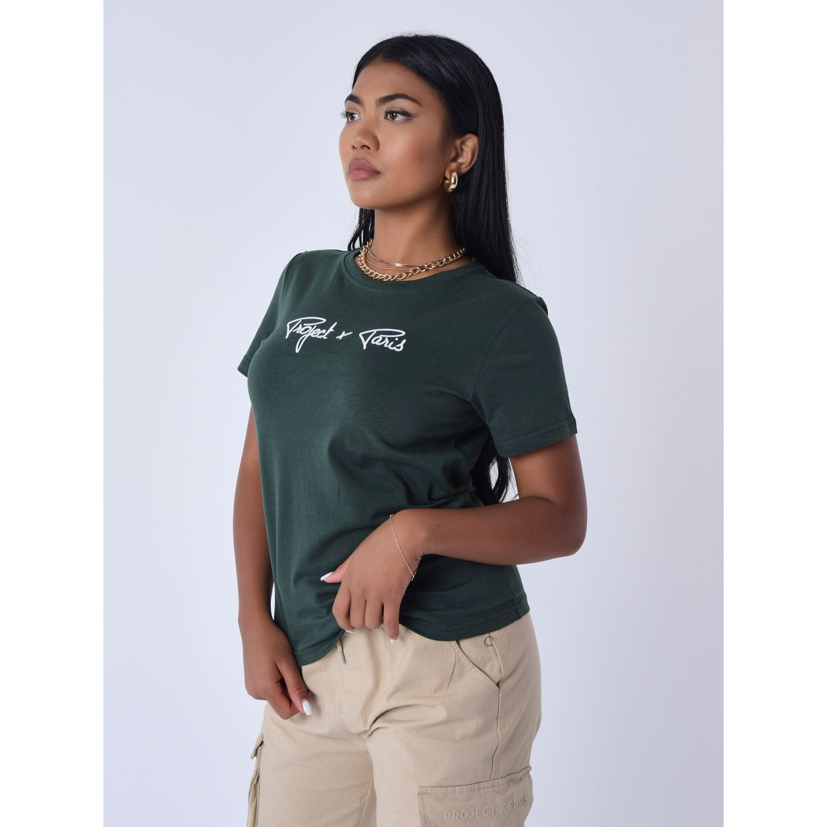 T-shirt femme Signature vert, PROJECT X