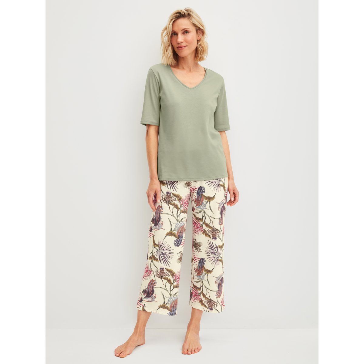 T-shirt à manches courtes manches courtes Coton FAVOURITES ARTS tea green, CALIDA