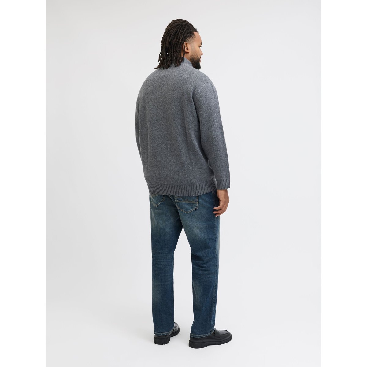Sweat À Mi-Fermeture Éclair dark grey melange 1, JACK & JONES