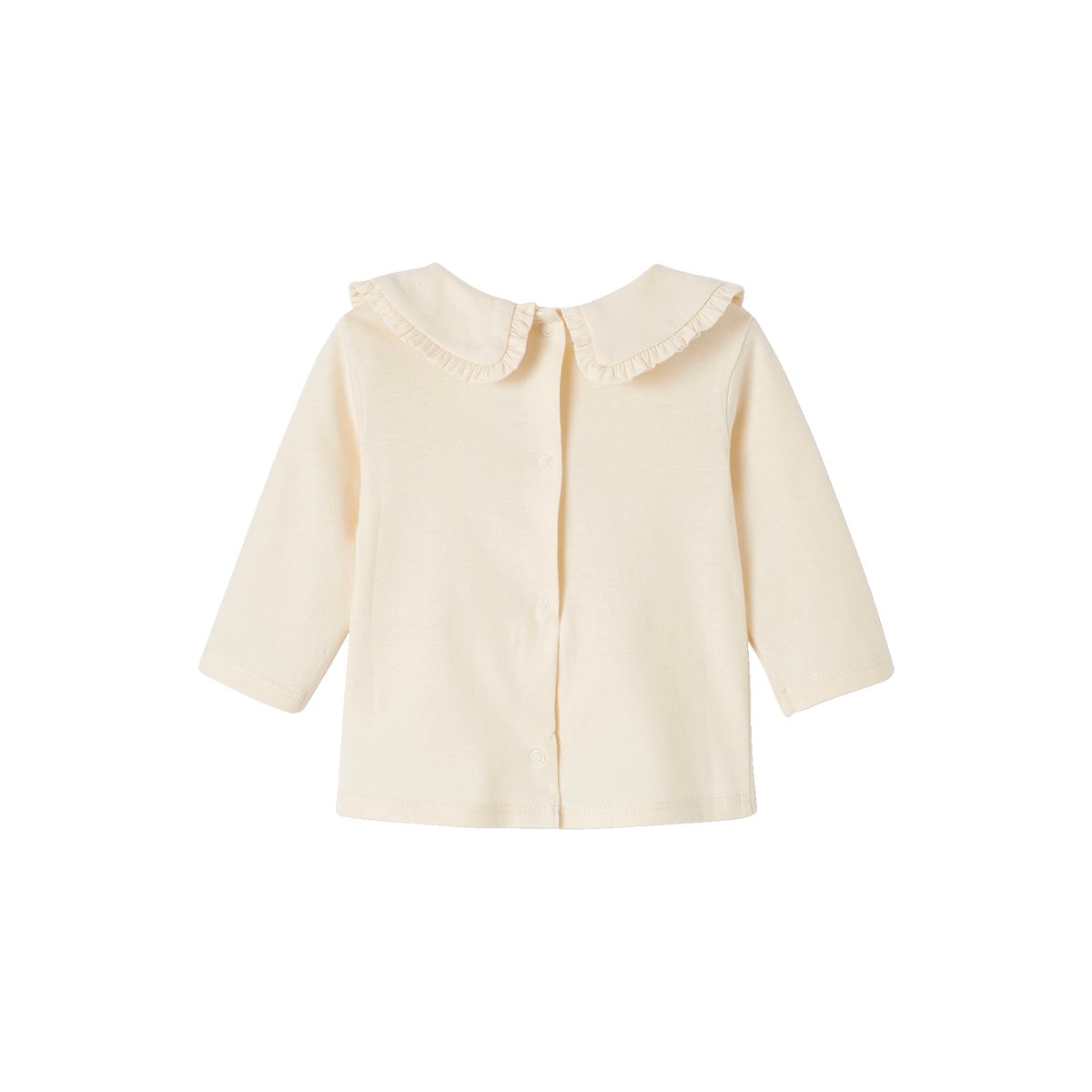 T-shirt bébé manches longues col claudine beige clair, VERTBAUDET