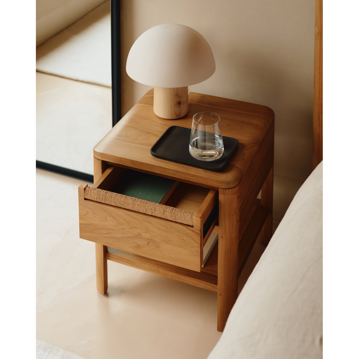 Table de chevet teck - TONA couleur unique, HANNUN