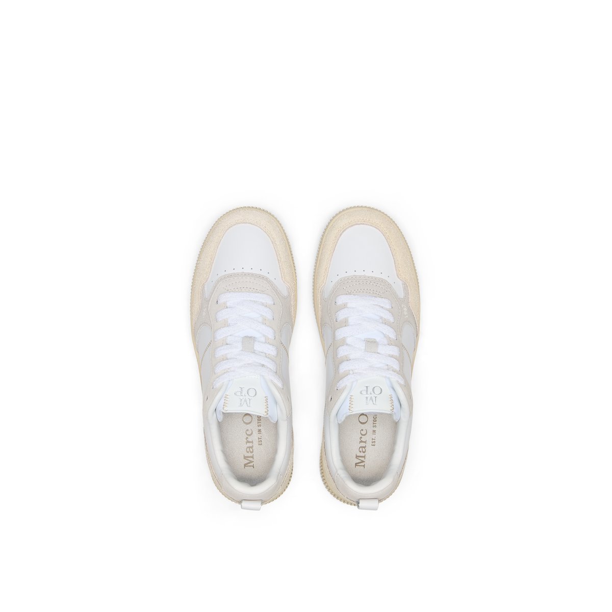 Baskets en cuir de vache de haute qualité blanc, MARC O'POLO
