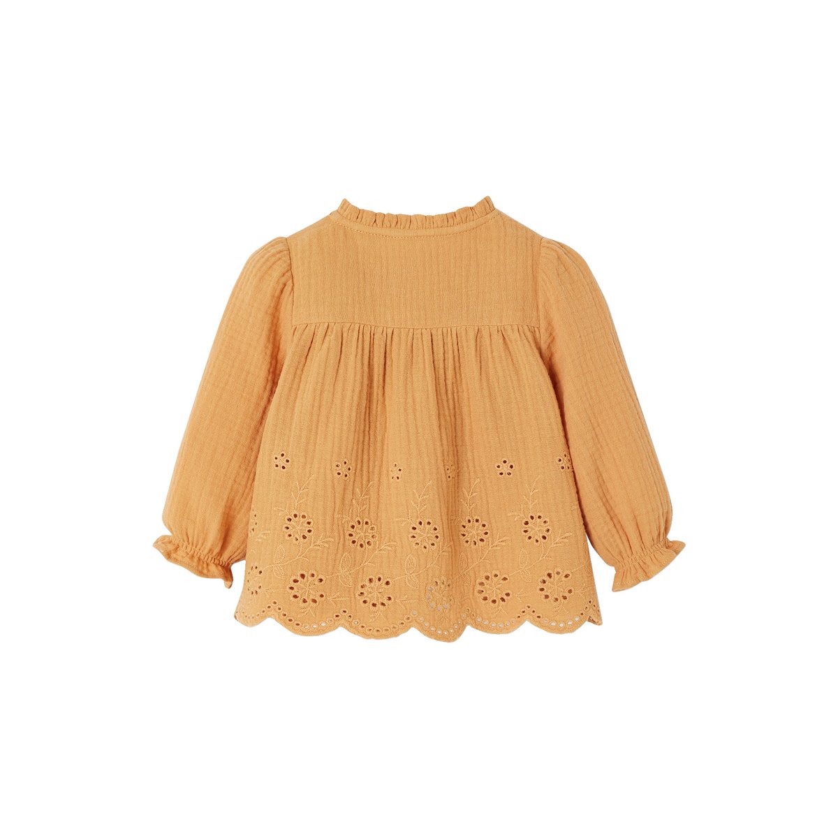 Blouse brodée ocre, VERTBAUDET