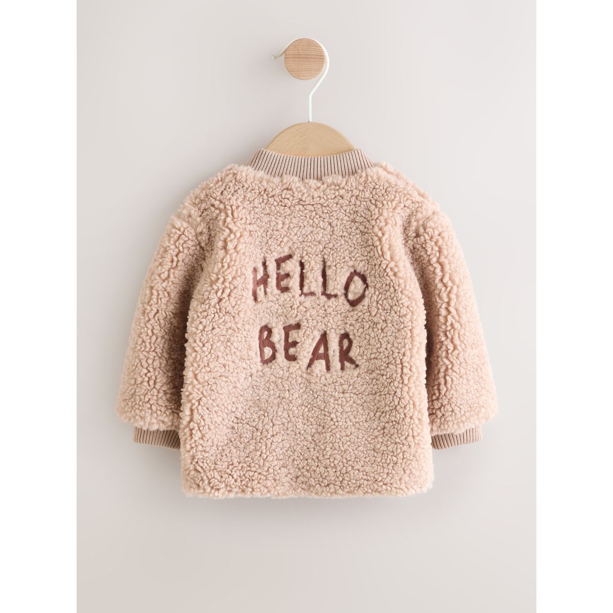 Veste hello bear bébé en peau lainée marron, NEXT