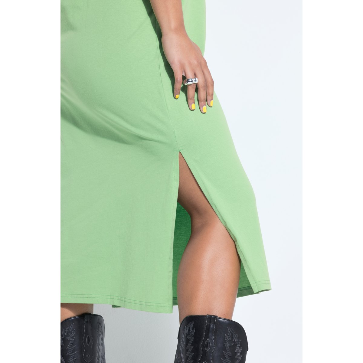 Robe midi en jersey oversized à encolure vert pomme, STUDIO UNTOLD