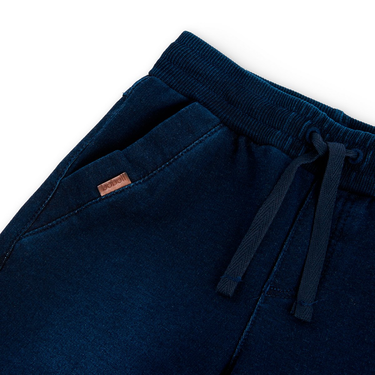 Short garçon tricot avec cordon de serrage bleu, BOBOLI
