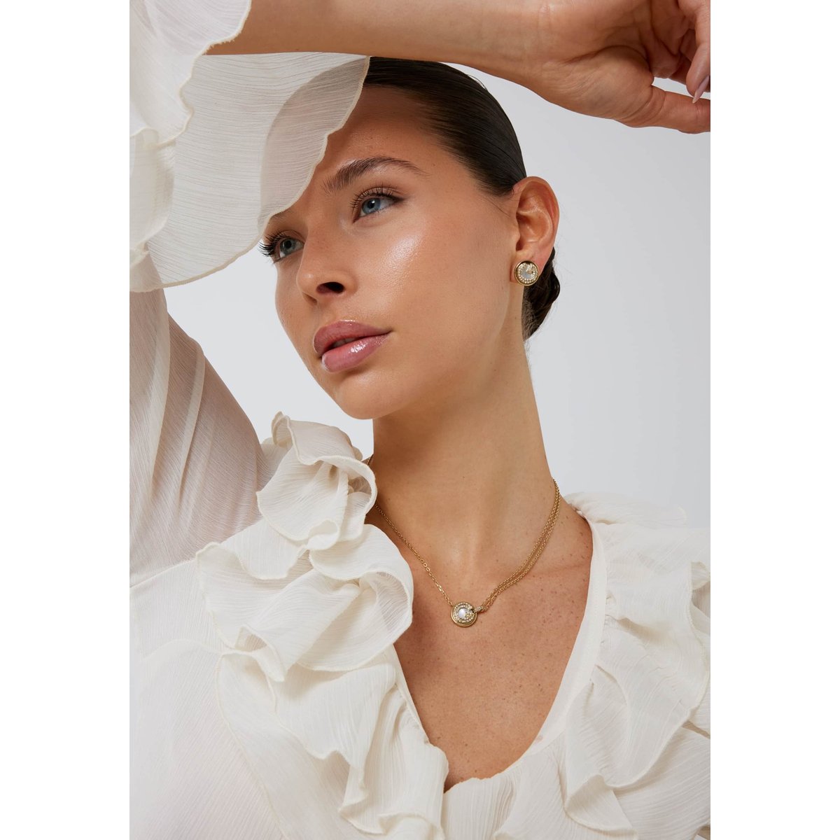 Collier G Crystal or, GUESS