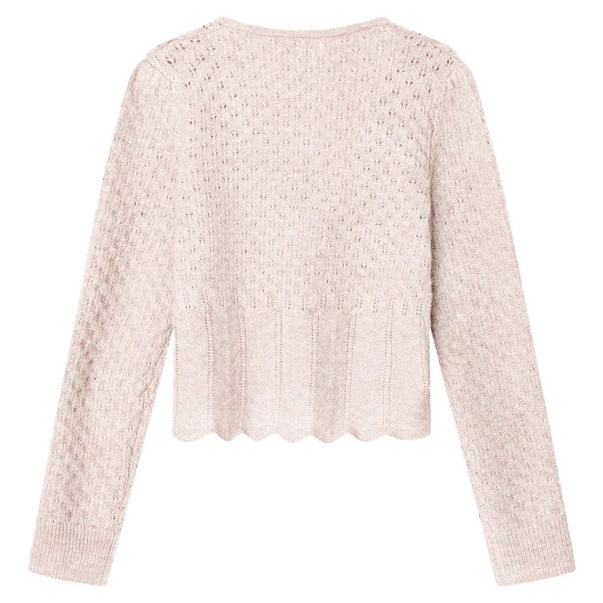 Pull Ajouré Col V violette de raisin, PEPE JEANS