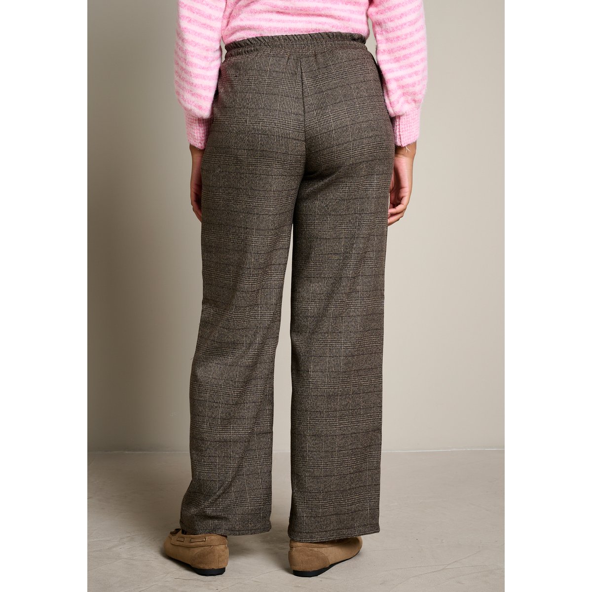 Pantalon jogging à carreaux brun fonce chocolate, LOLALIZA