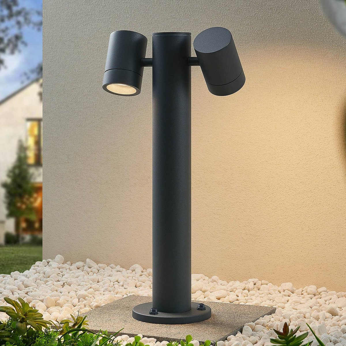 Luminaire extérieur en aluminium moderne gris foncé, LUCANDE