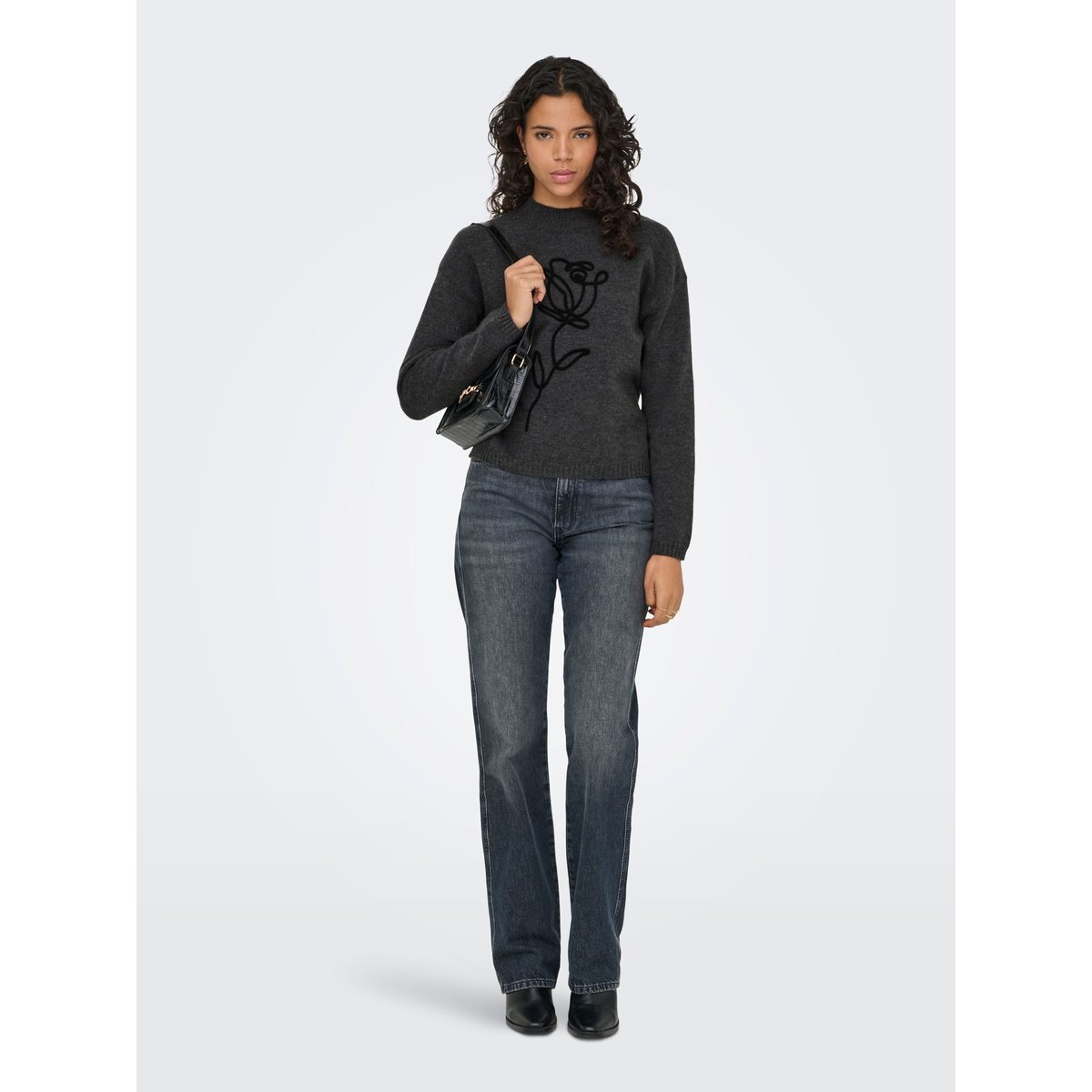 Pull En Maille medium grey melange, ONLY