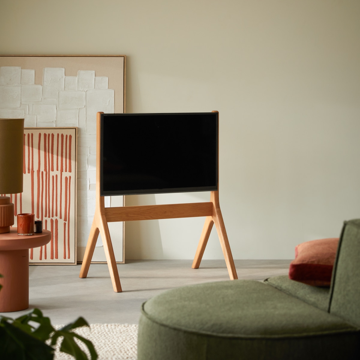 Meuble Hi-FI, TV en Chêne massif, LENA naturel, TIKAMOON
