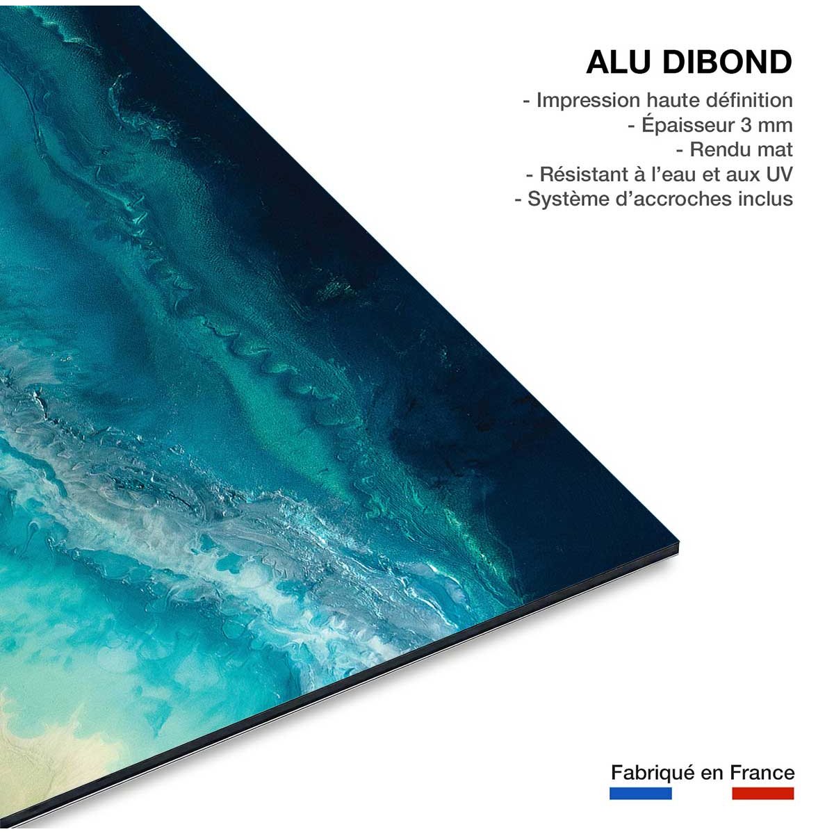 Tableau bleu dynamique tableau alu dibond, HEXOA