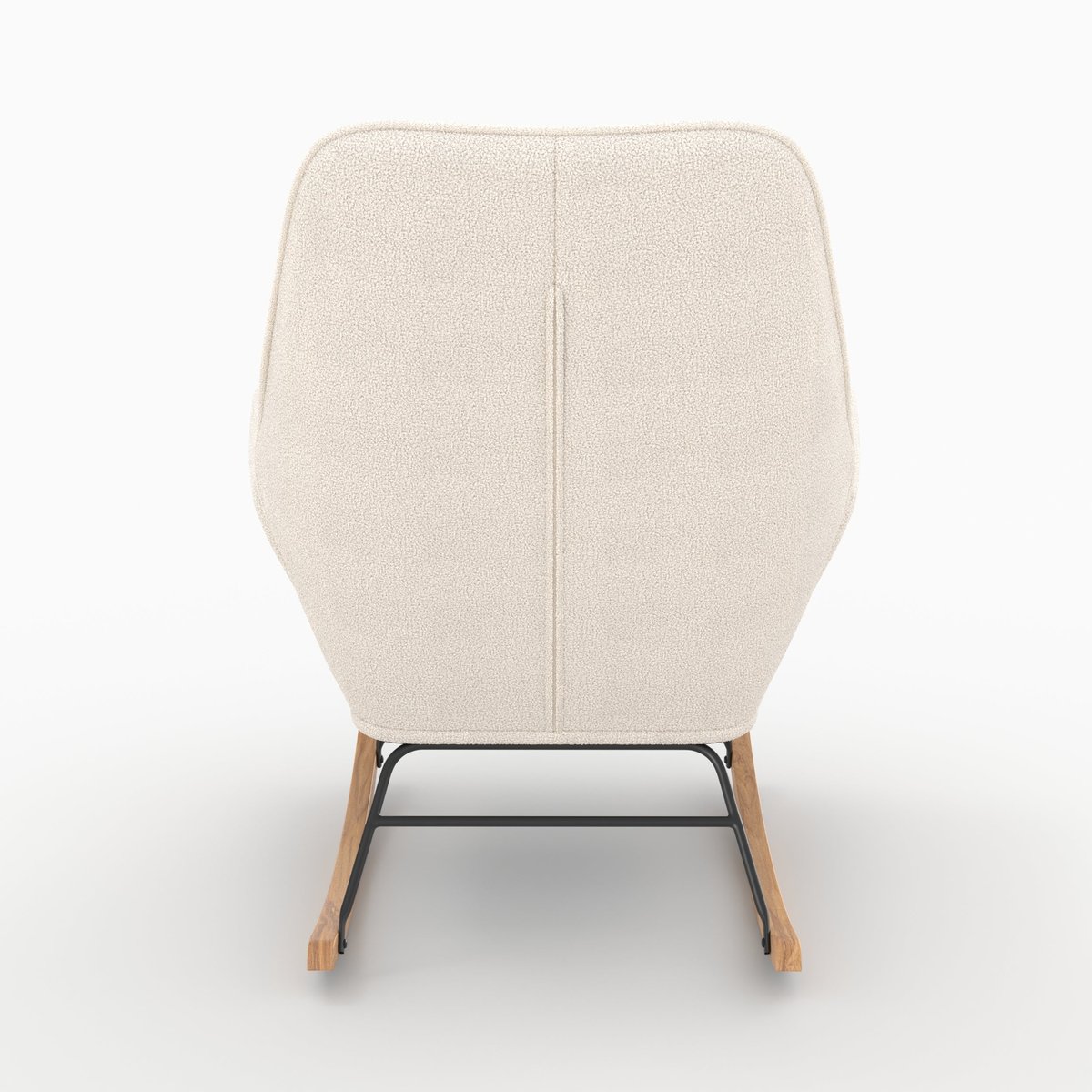 Rocking-chair en tissu bouclé - SHAUN blanc, MAISON PAVANE