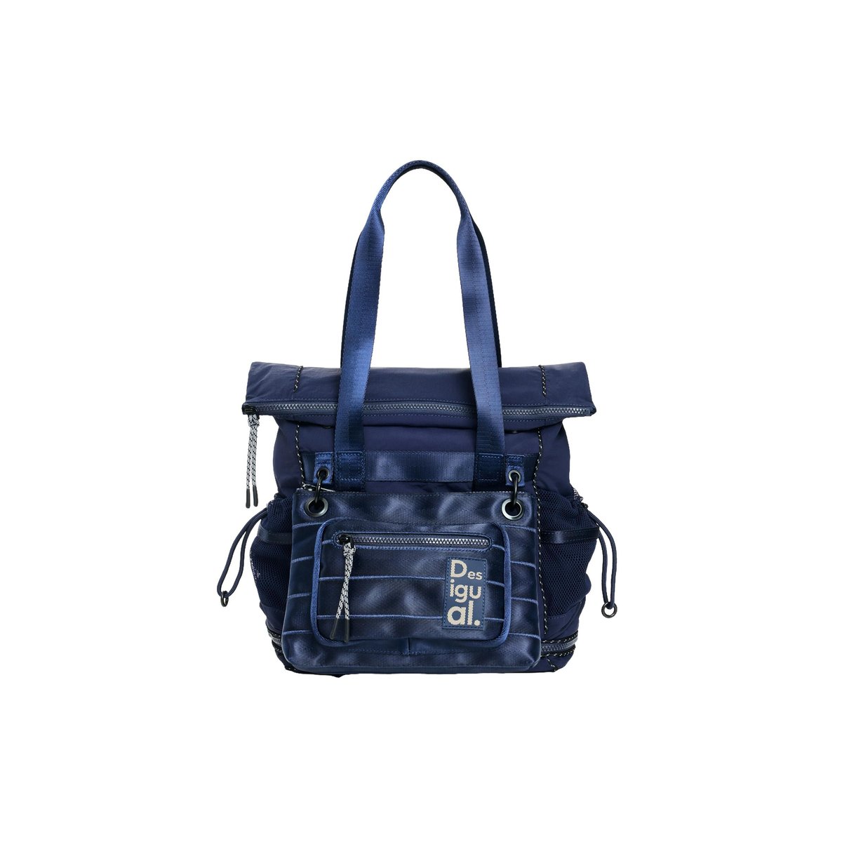 Grand sac à dos multiposition en nylon bleu, DESIGUAL