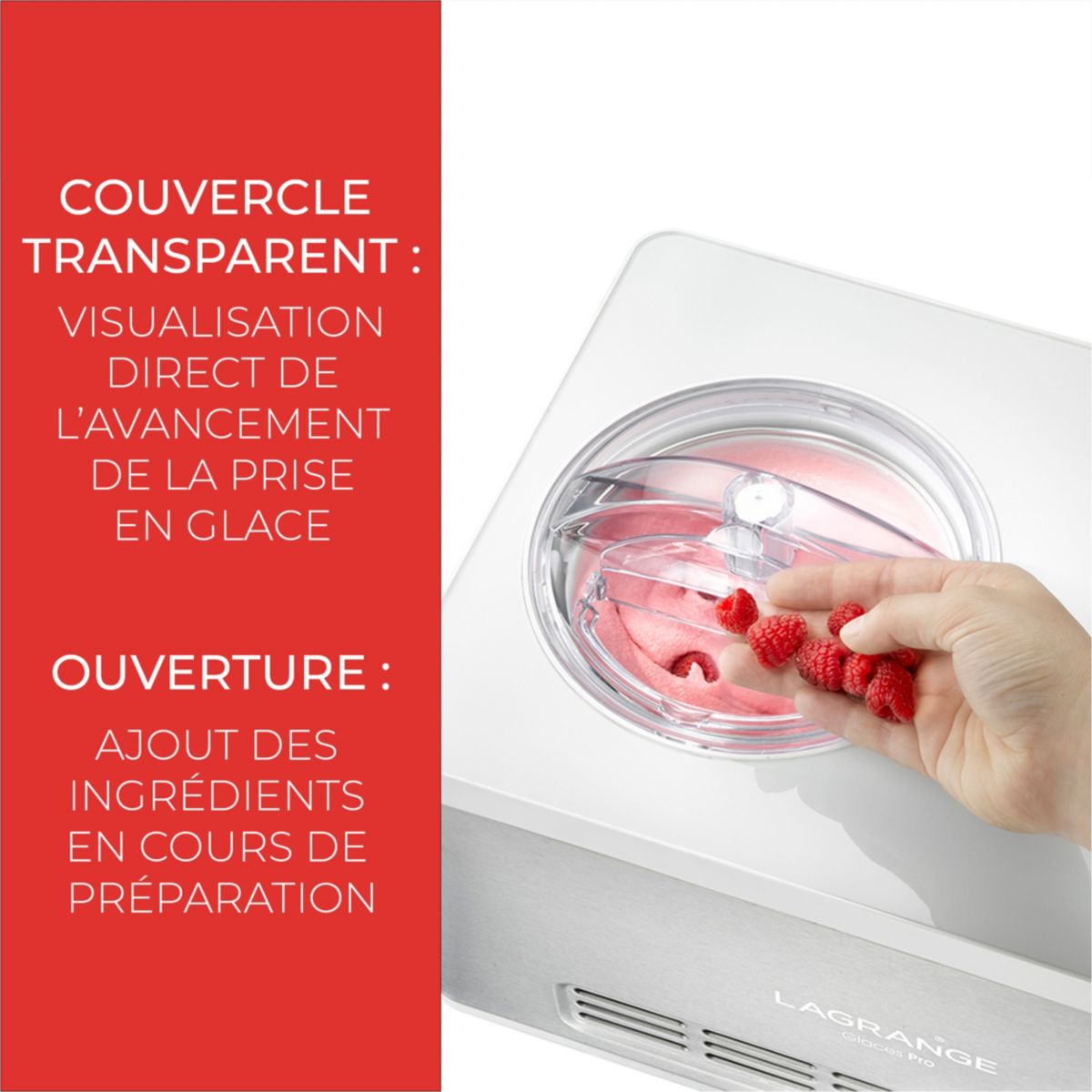 Turbine à glace Glaces Pro 2L double cuve 419022 inox, LAGRANGE
