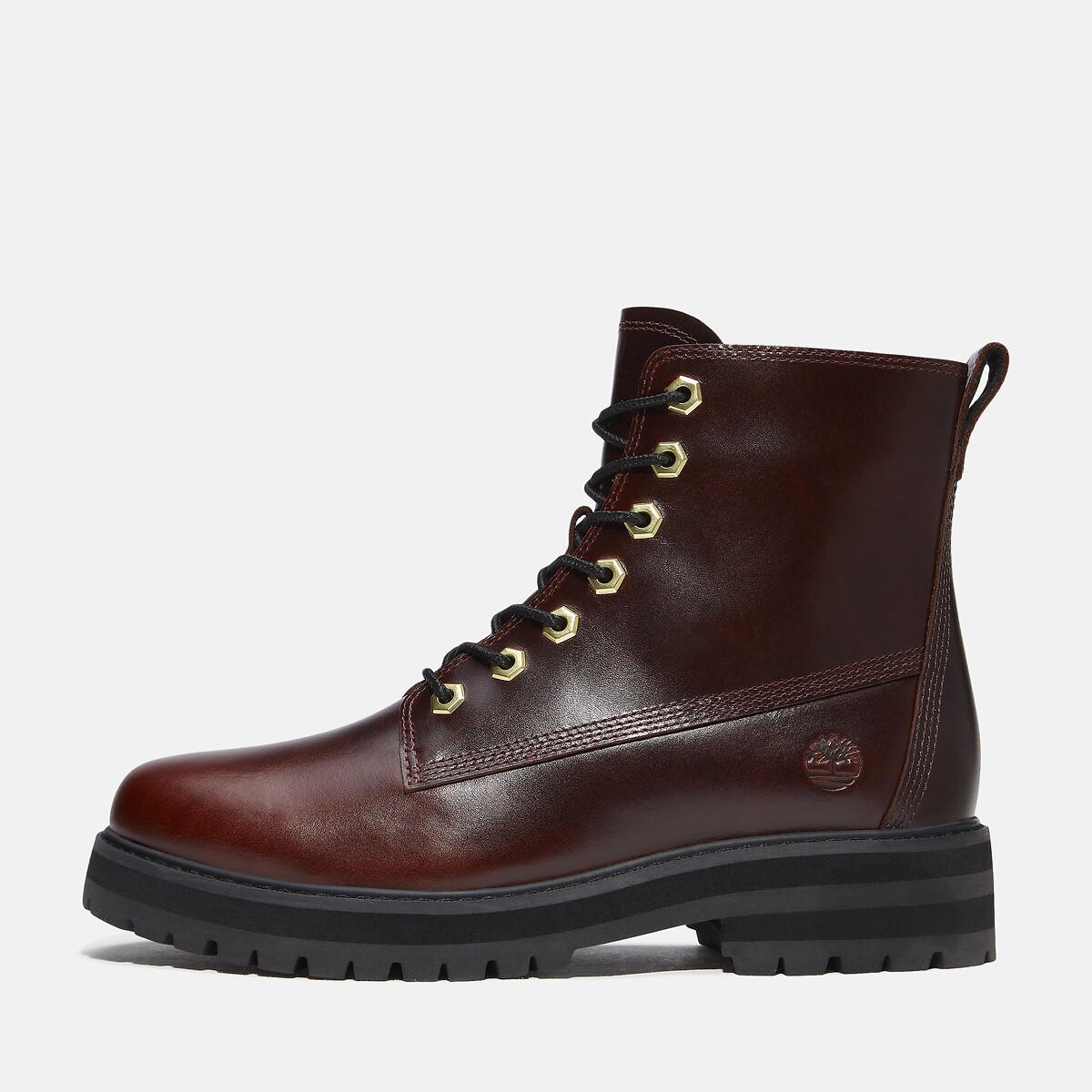 Bottines à lacets en cuir BRITTON DRIVE MID LACE bordeaux, TIMBERLAND