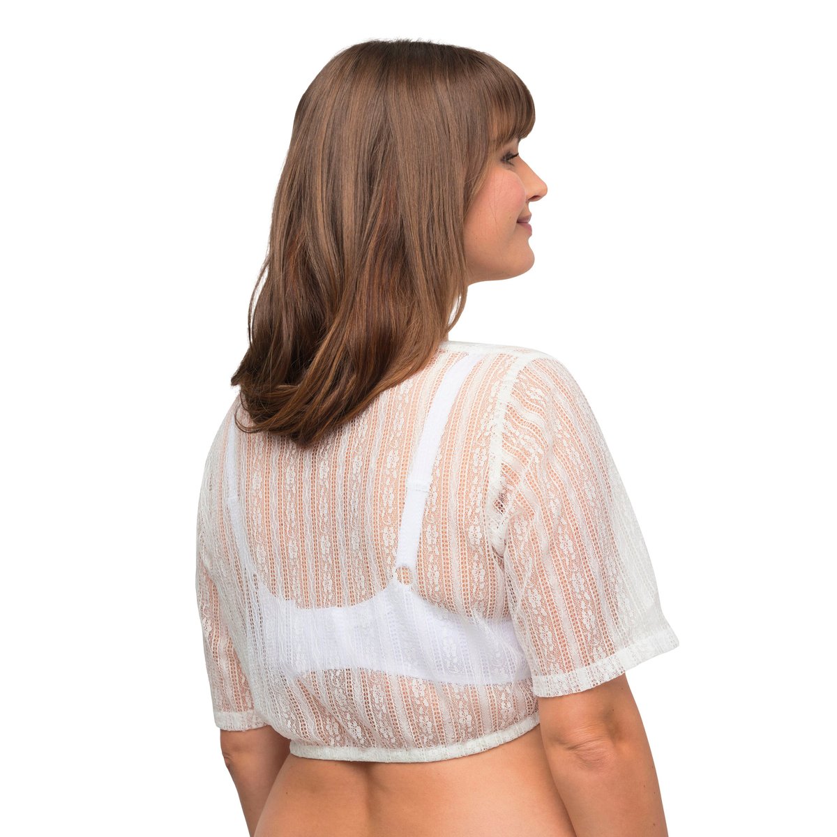 Chemisier traditionnel Dirndl, dentelle blanc neige, ULLA POPKEN