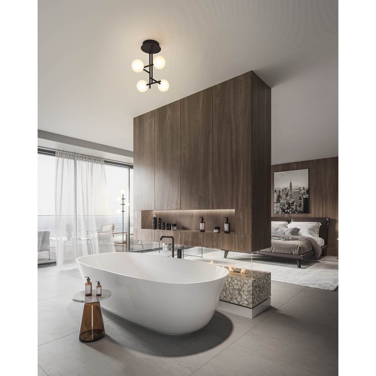 Plafonnier design en métal, CELLAR noir, MANTRA