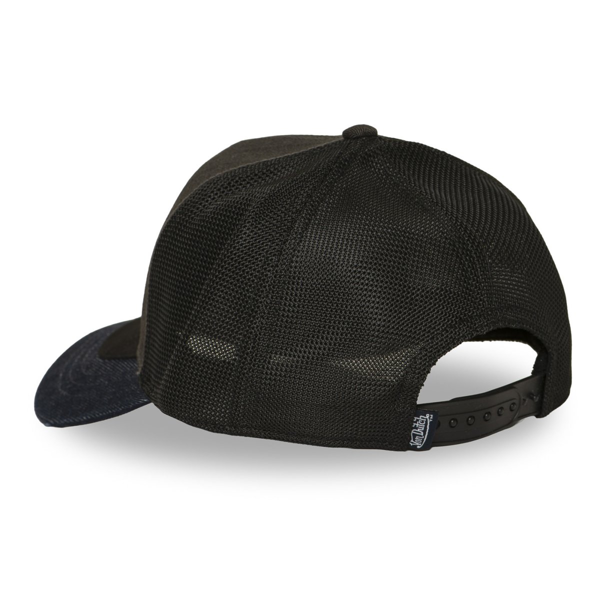 Casquette Trucker Shield gris foncé/noir/bleu foncé, VON DUTCH