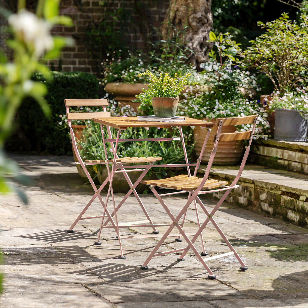 2 Seater Hampton Garden Bistro Set pink, SO'HOME