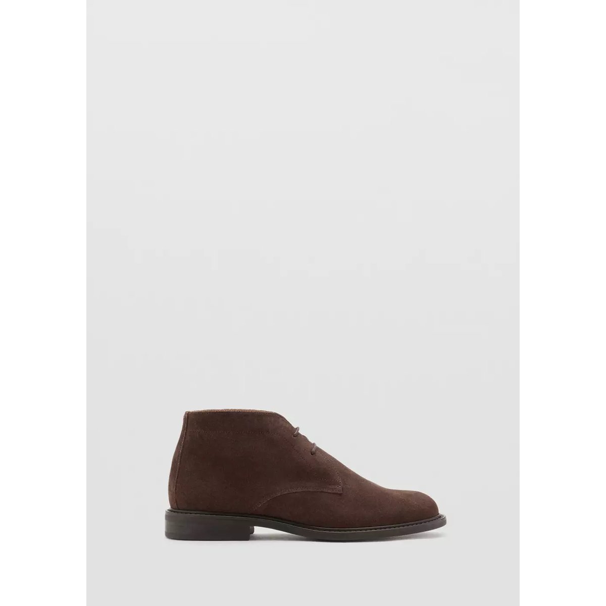 Bottines cuir et croûte de cuir café, MANGO MAN