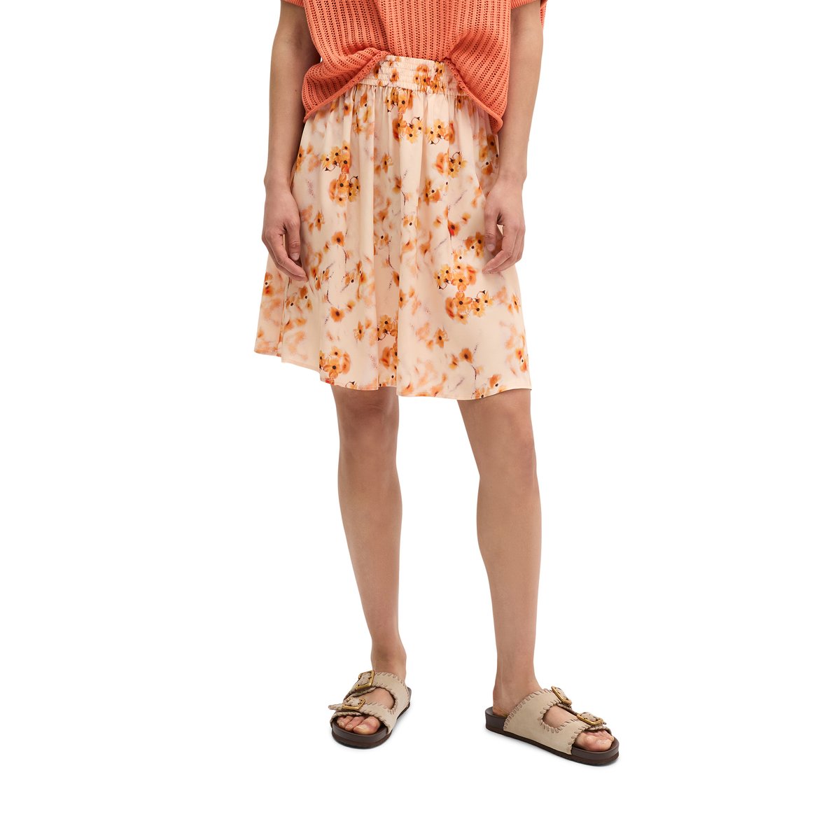 Jupe en ligne A en LENZING™ ECOVERO™ orange, MARC O'POLO