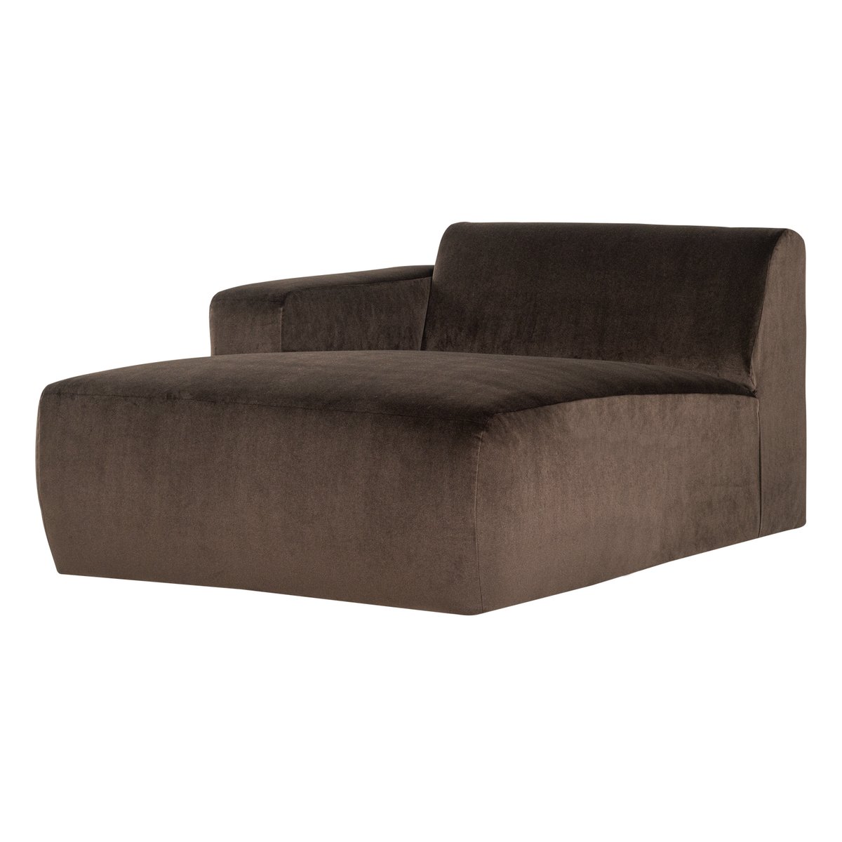 Élément méridienne gauche en velours MOJO BASE marron, WOOOD