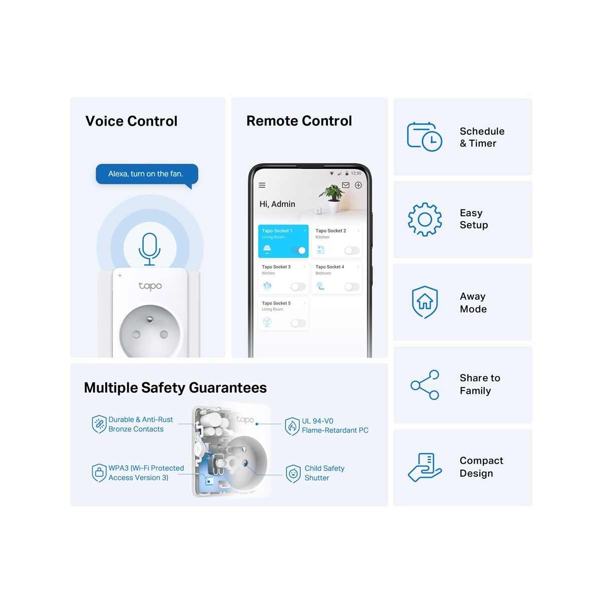Prise connectée Tapo P100 Wifi couleur unique, TP-LINK