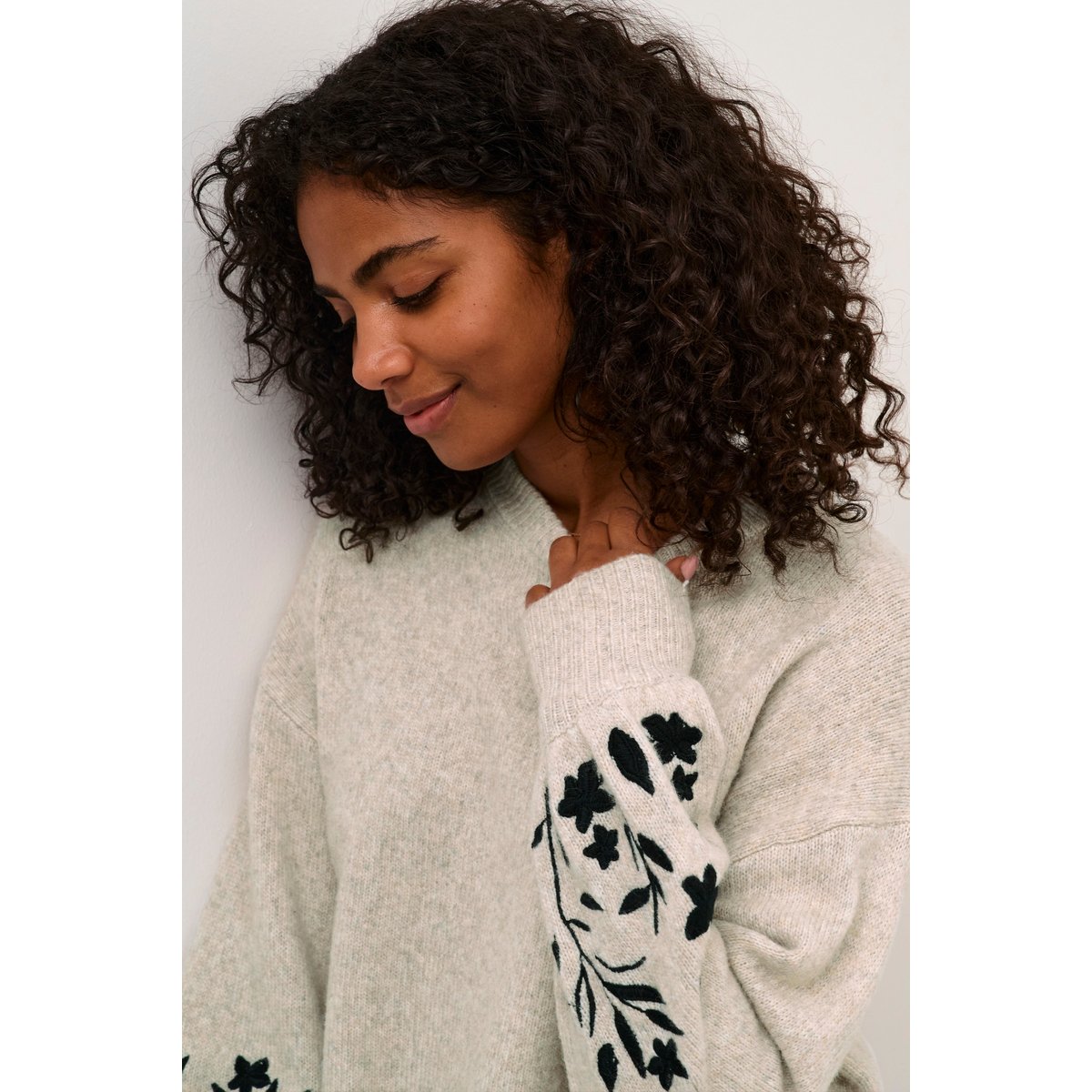 Pullover tricoté beige feather gray melange, KAFFE