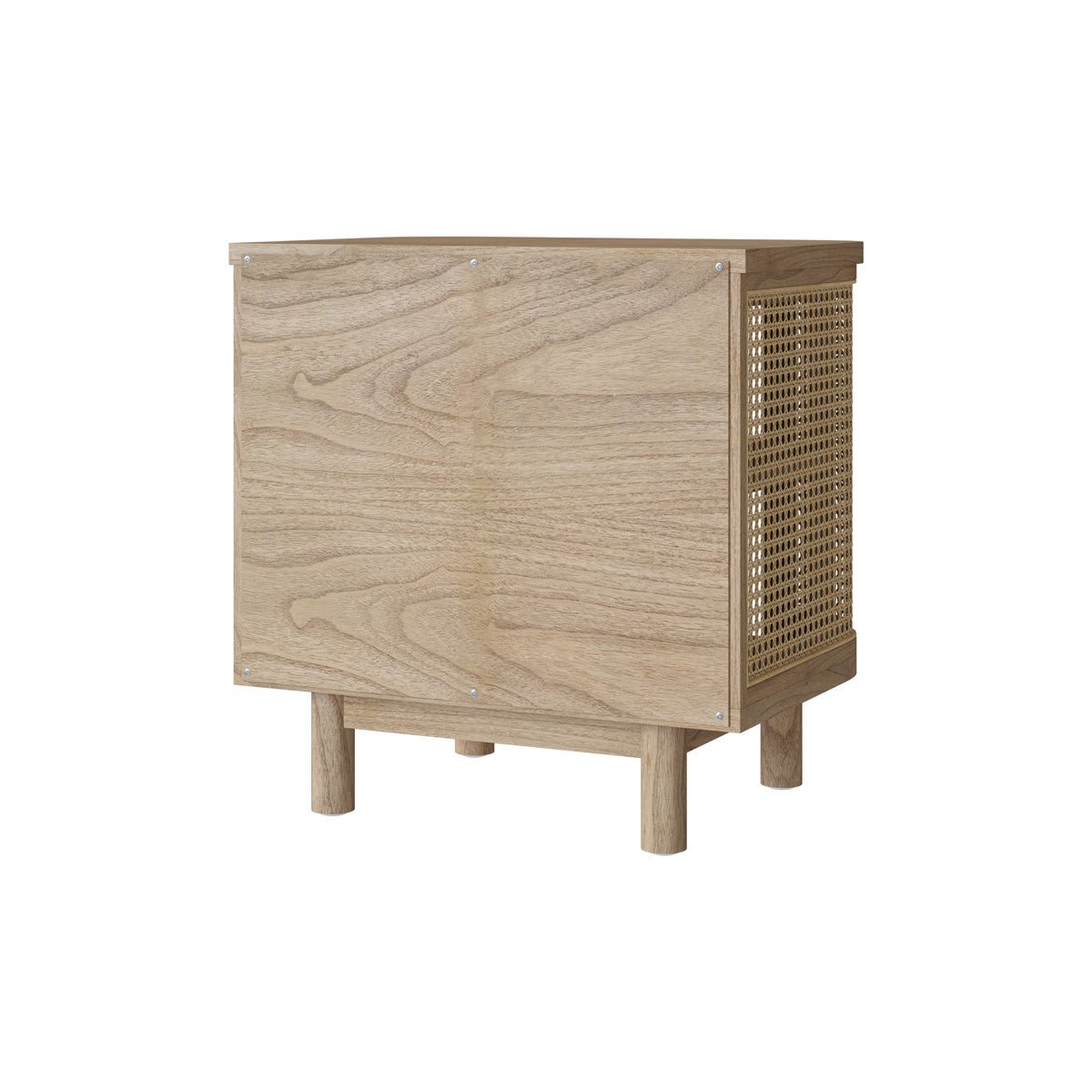 Table de chevet en bois massif et cannage - ANTIK bois clair, MAISON PAVANE