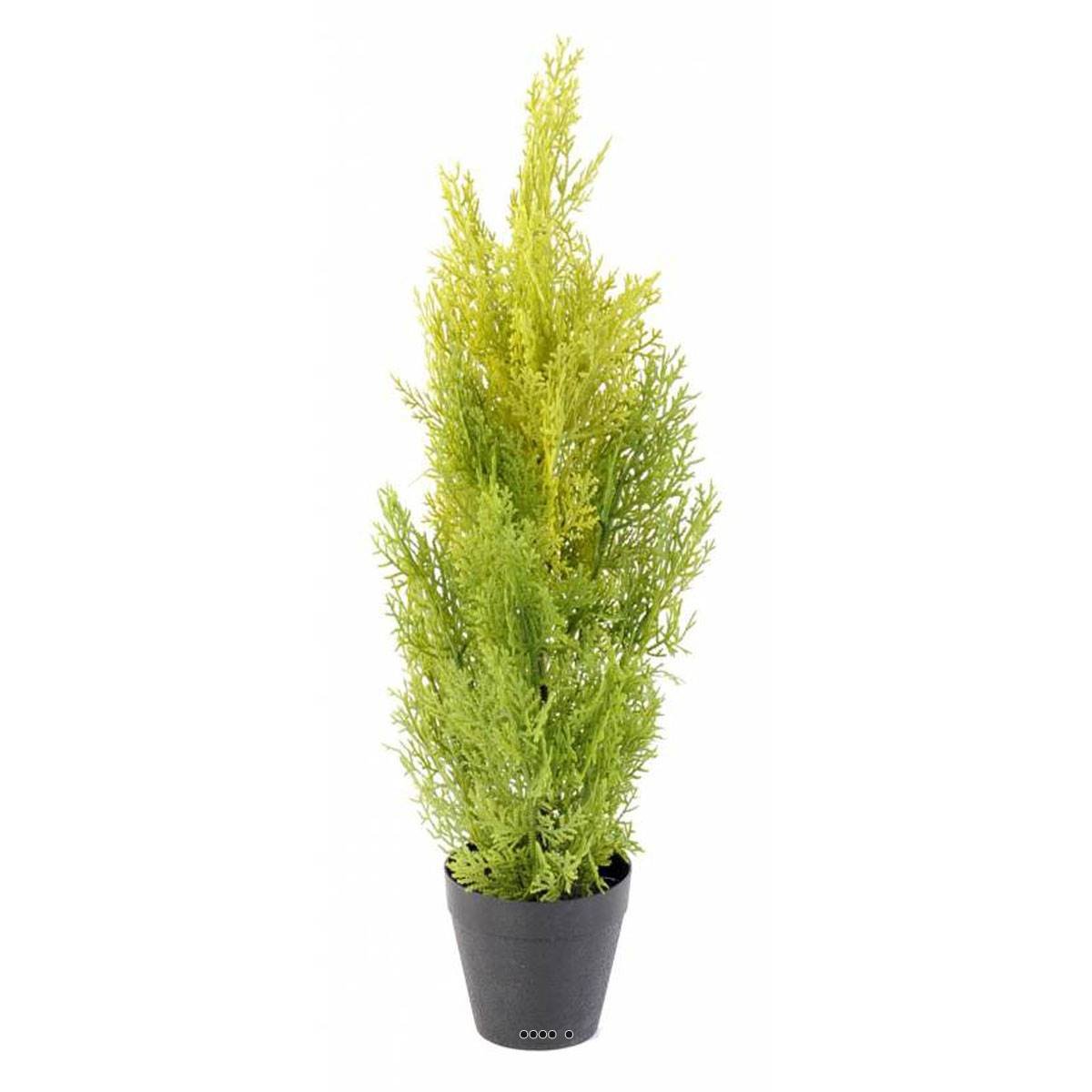 Cyprès artificiel en pot anti-UV pour ext vert-jaune, ARTIFICIELLES