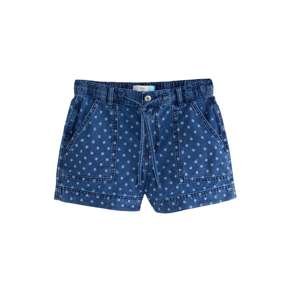 Short en jean style utilitaire pois bleu foncé, NEXT