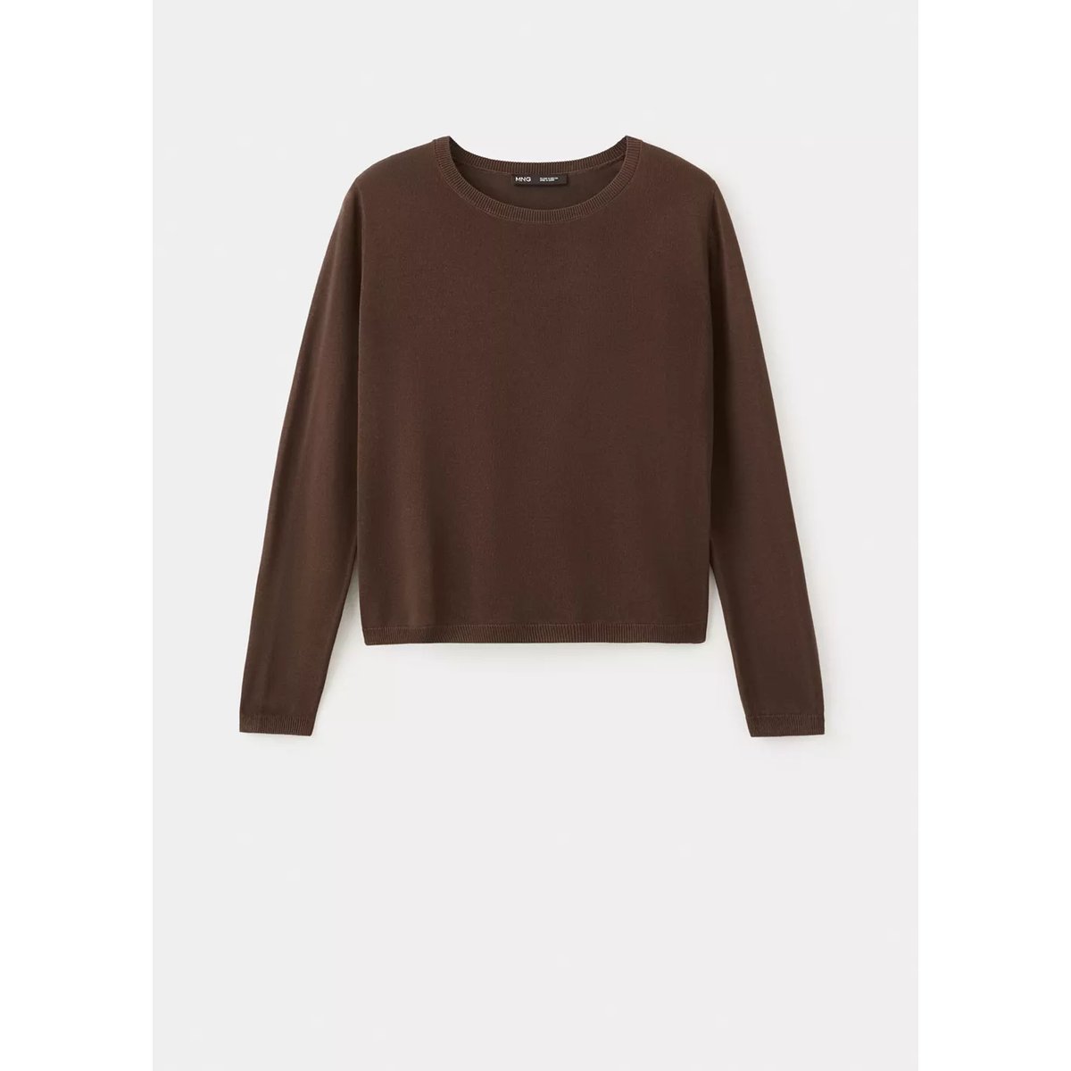 Pull-over maille manches longues chocolat, MANGO