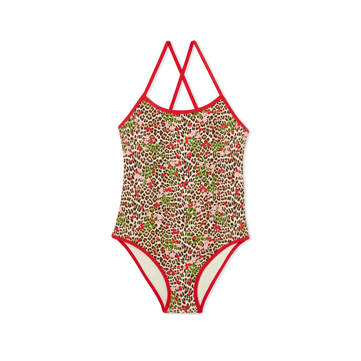 Maillot de bain 1 pièce à motif léopard pour enfant DOLCE VITA M imp fd marron, ETAM