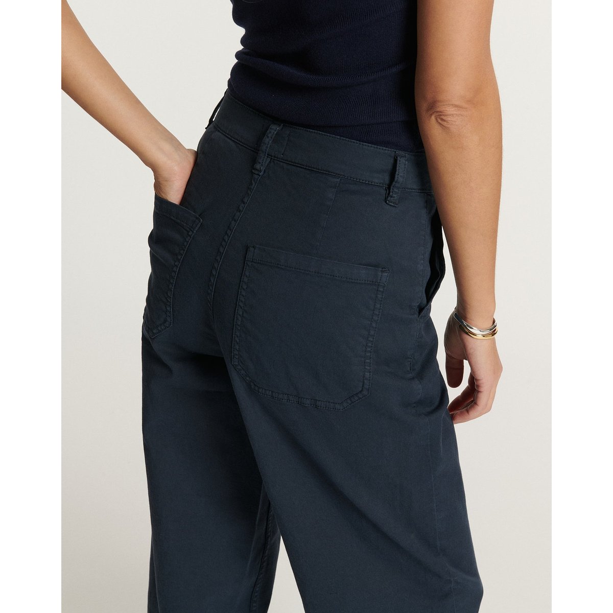 PANTALON BALLON TAILLE HAUTE UTILITY STRETCH marine, LABDIP