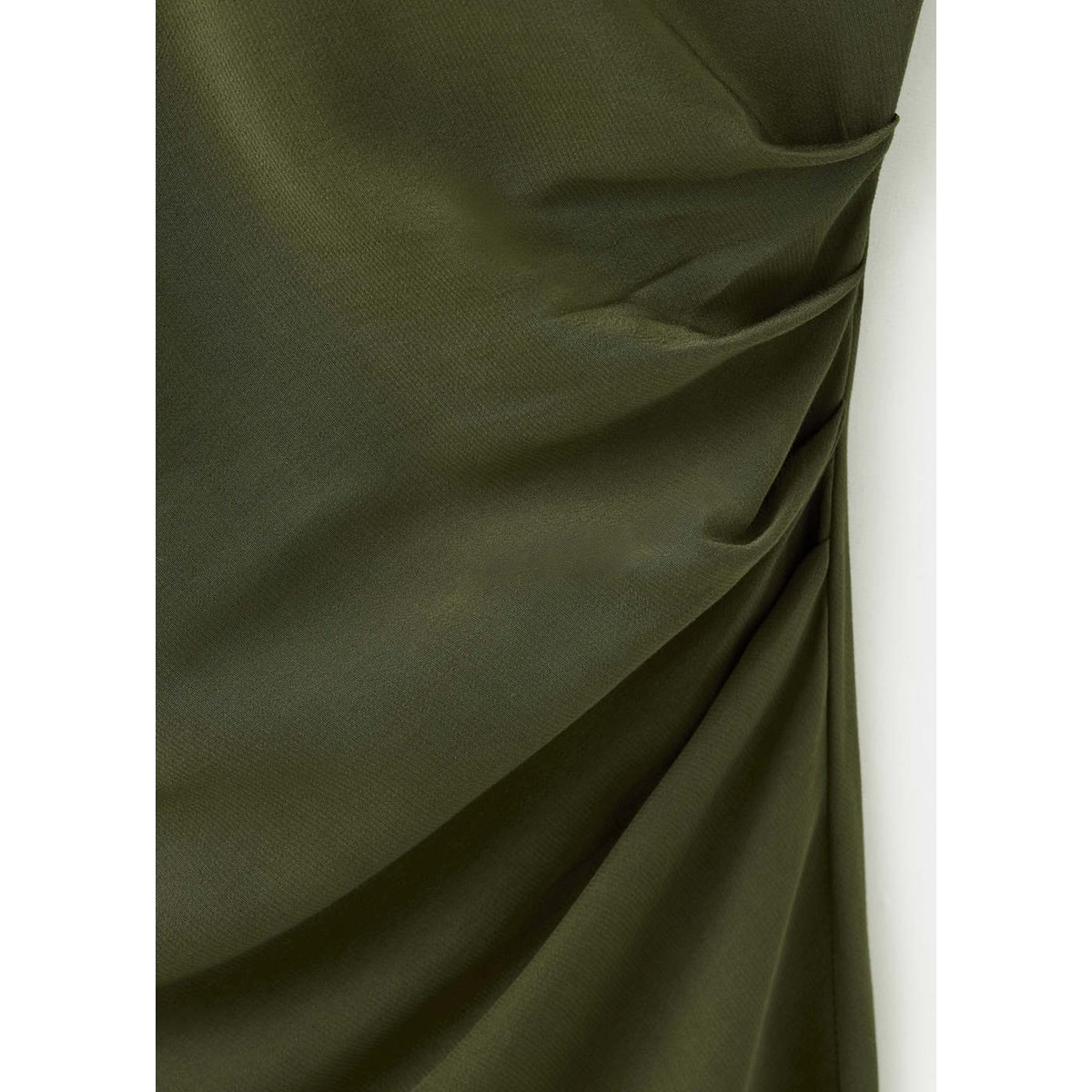 Robe col bateau froncée vert pastel, MANGO