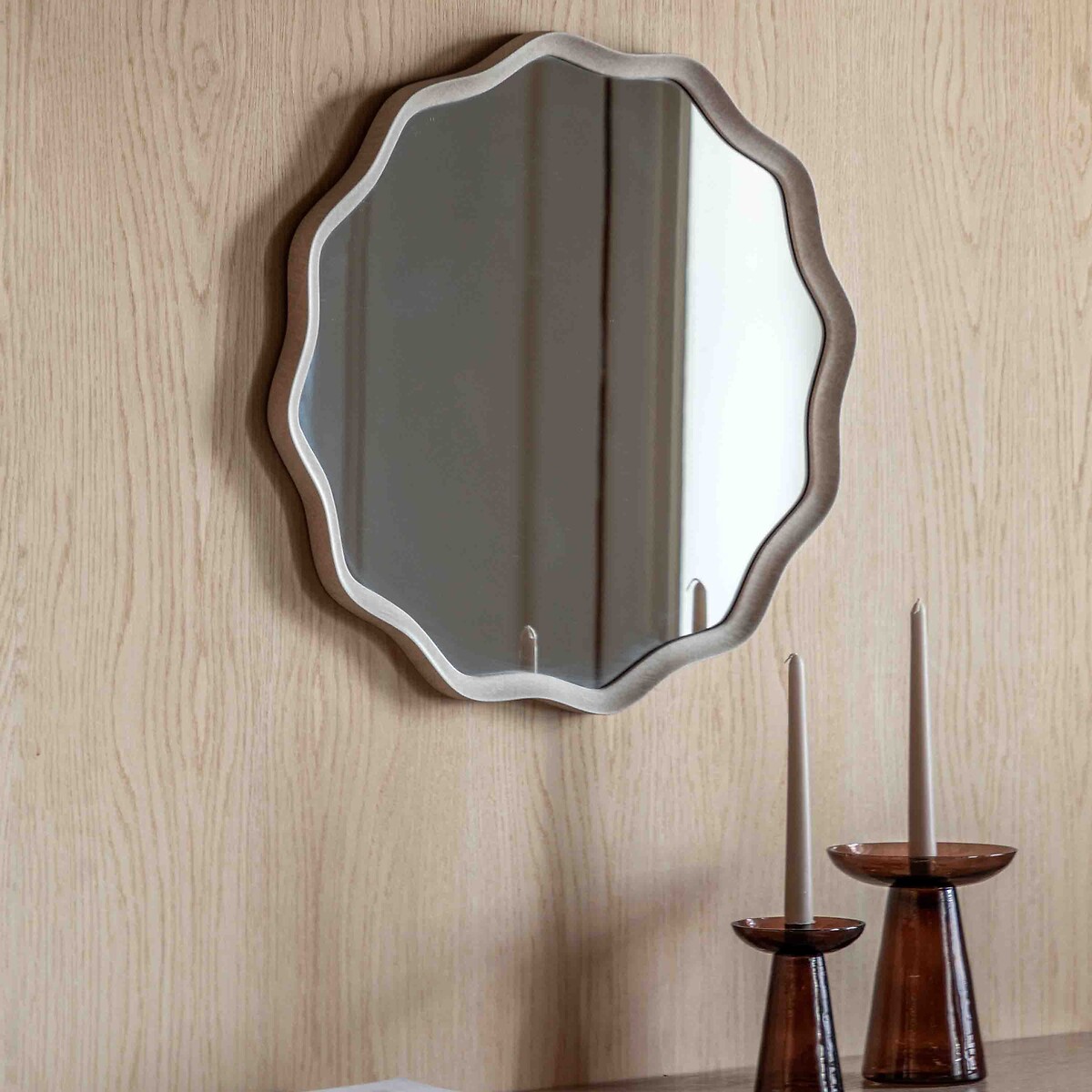 60cm Morley Wave Round Mirror grey, ÉDITÉ