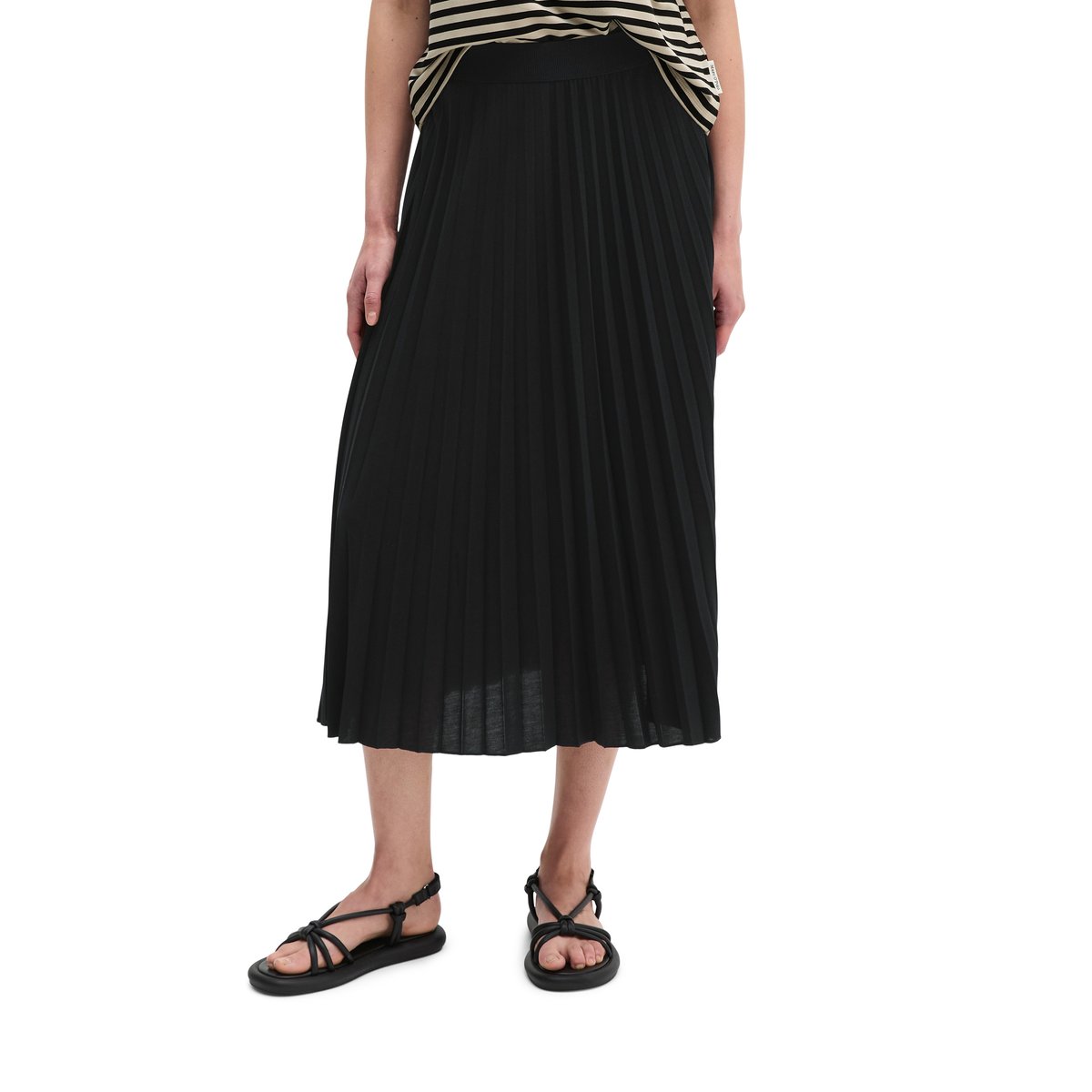 Jupe plissée en jersey évasée avec TENCEL™ Lyocell noir, MARC O'POLO