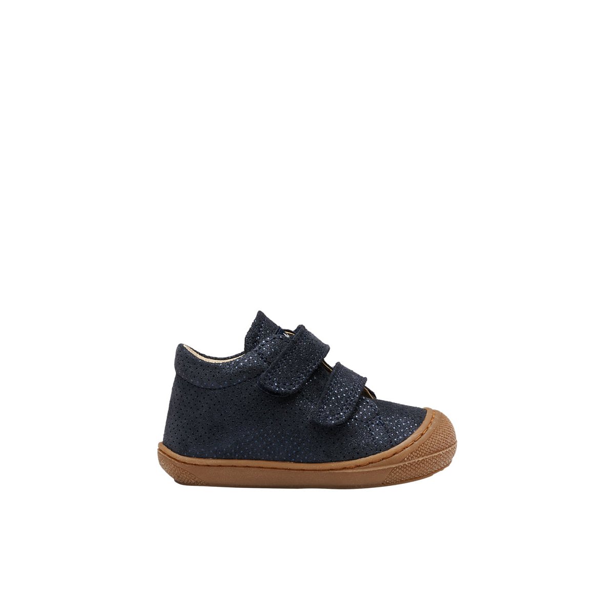 Chaussons premiers pas en suède pailleté COCOON VL marine, NATURINO