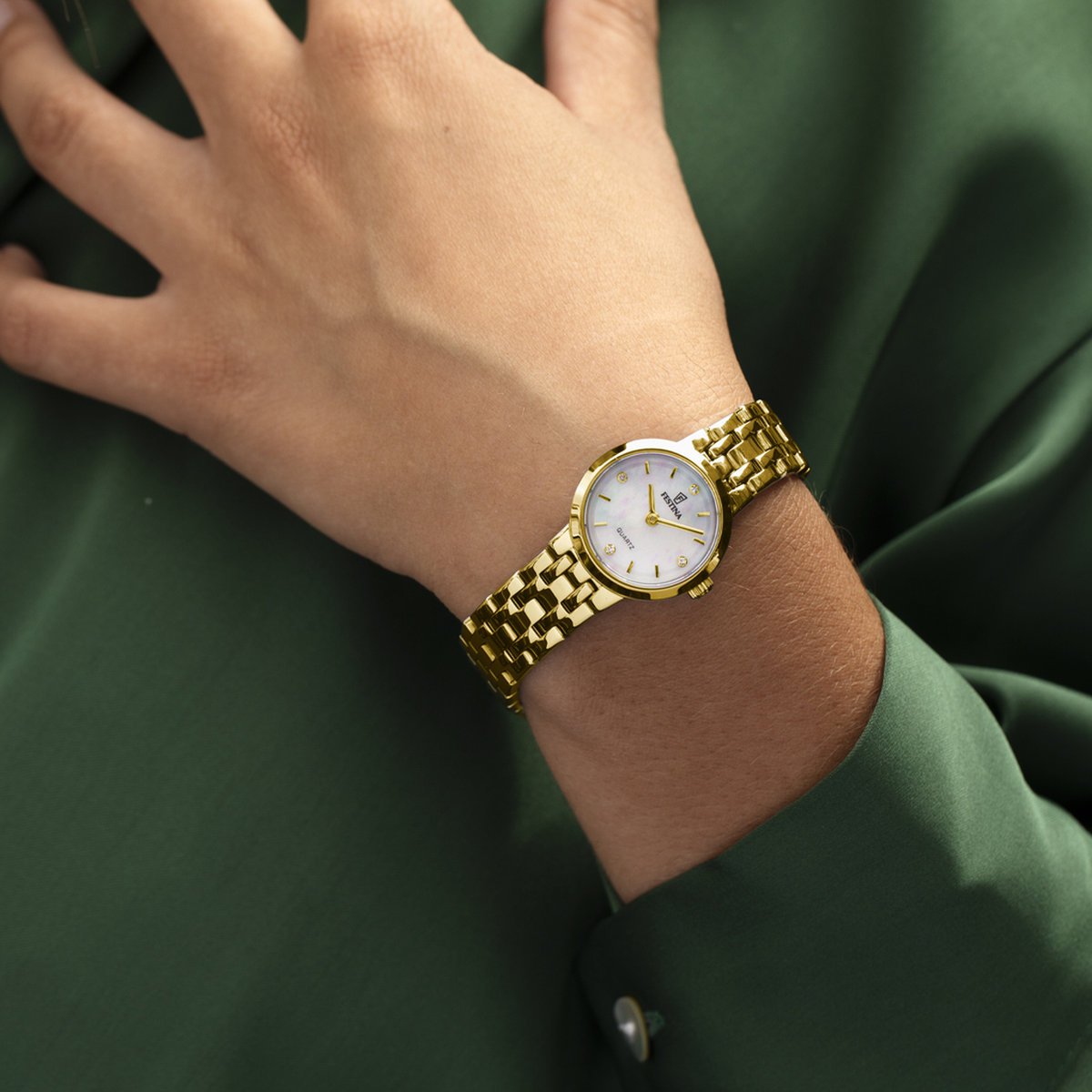 Montre Analogique  MADEMOISELLE doré nacre blanche doré, FESTINA