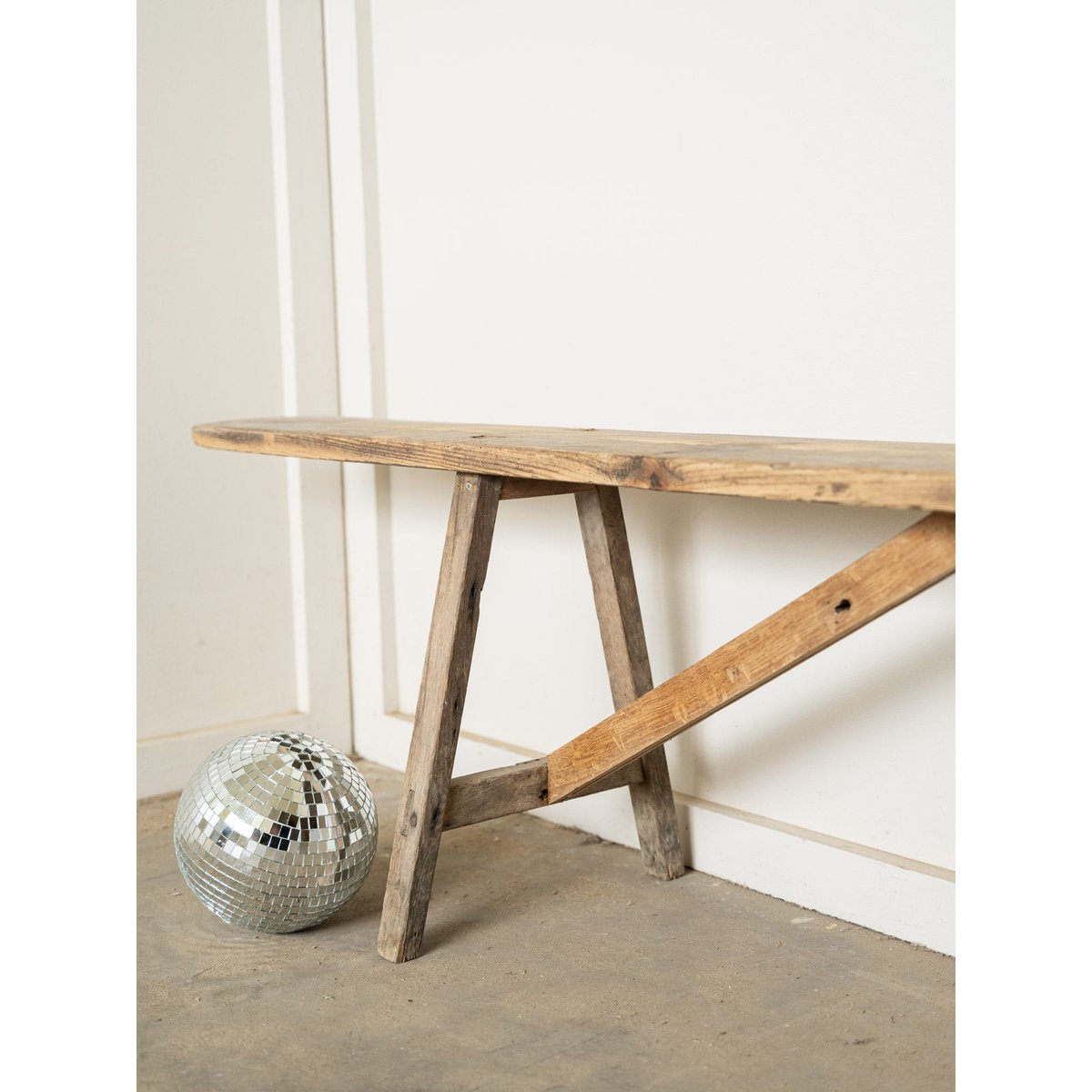 Banc de ferme en bois Antoine N°531 - Bon état bois clair, DEBONGOUT