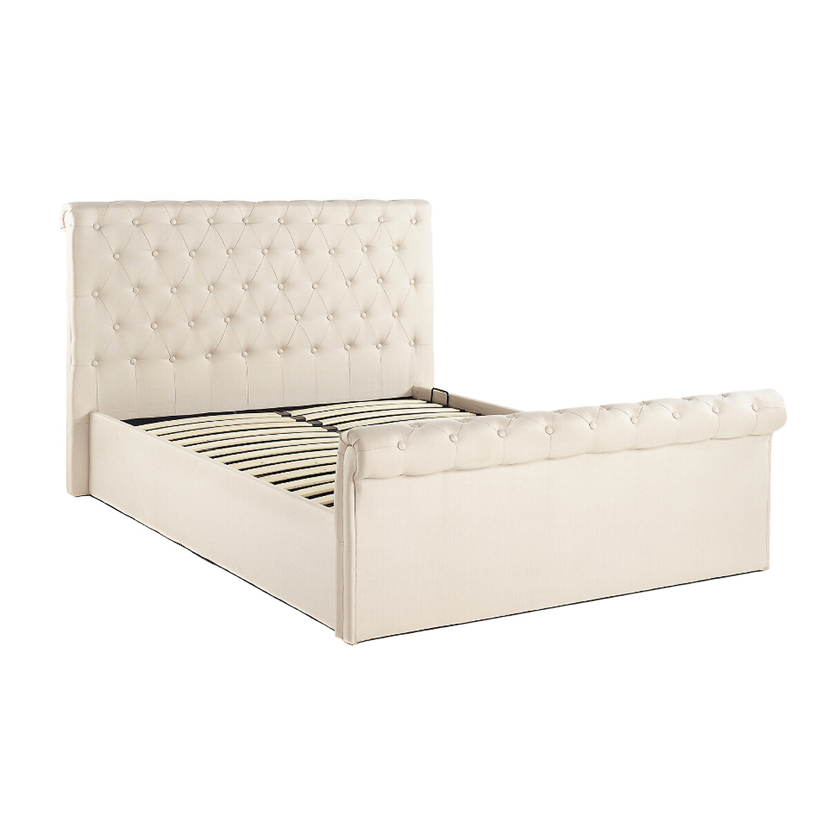 Chesterfield Linen Storage Ottoman Bed with Scroll Top natural, ASPIRE