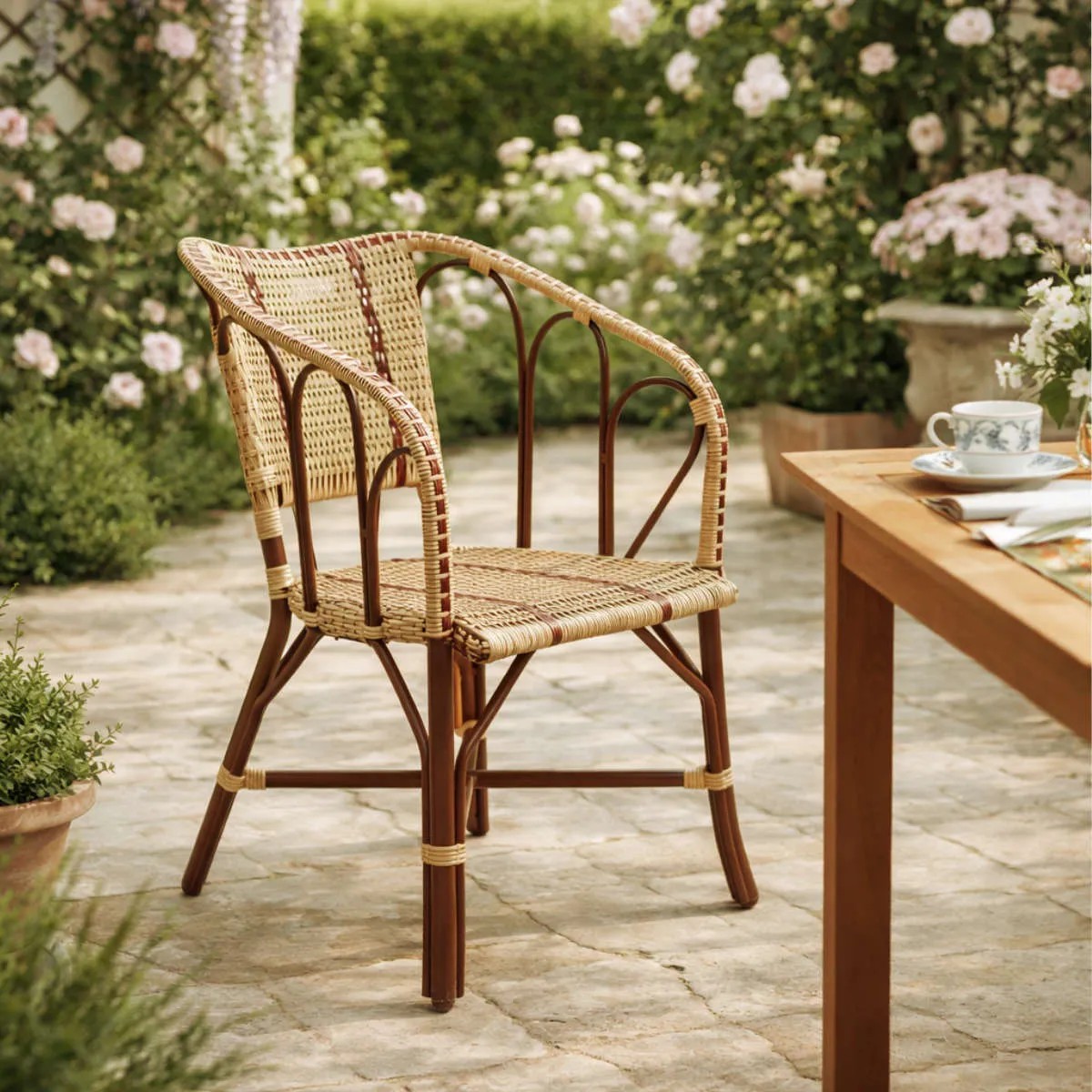 Fauteuil de table en résine BELLE EPOQUE marron, KOK