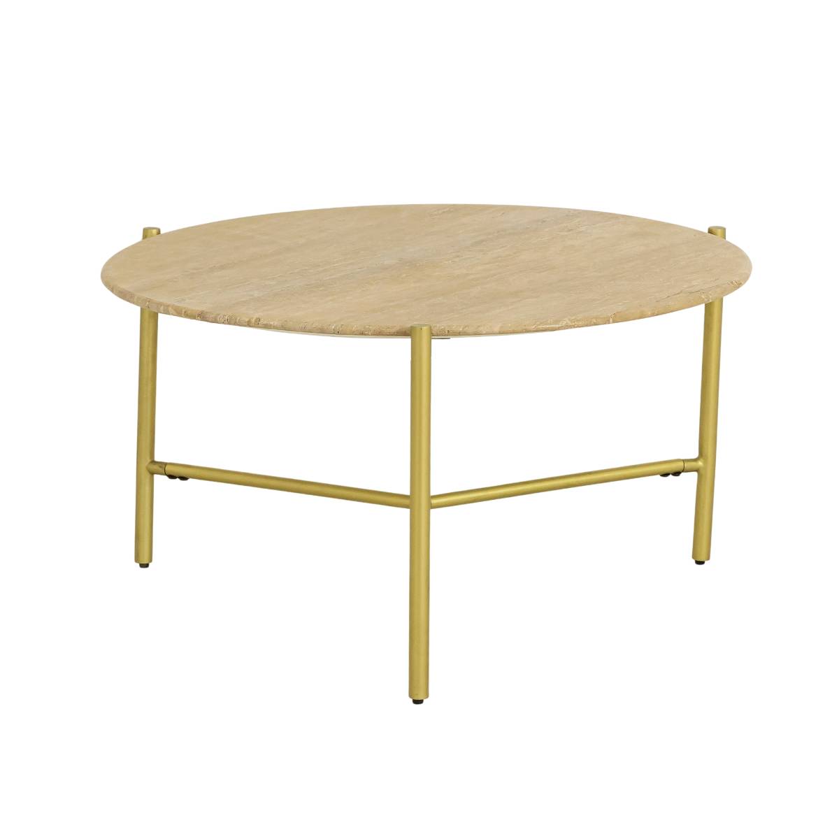 Table basse en métal ronde CERYS jaune, MADE IN MEUBLES