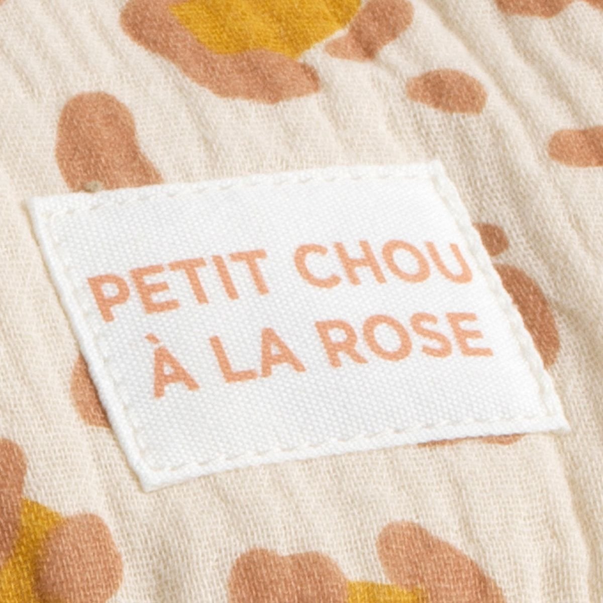 Sac à dos maternelle en gaze de coton léopard - PETIT CHOU ecru/rose, SAUTHON