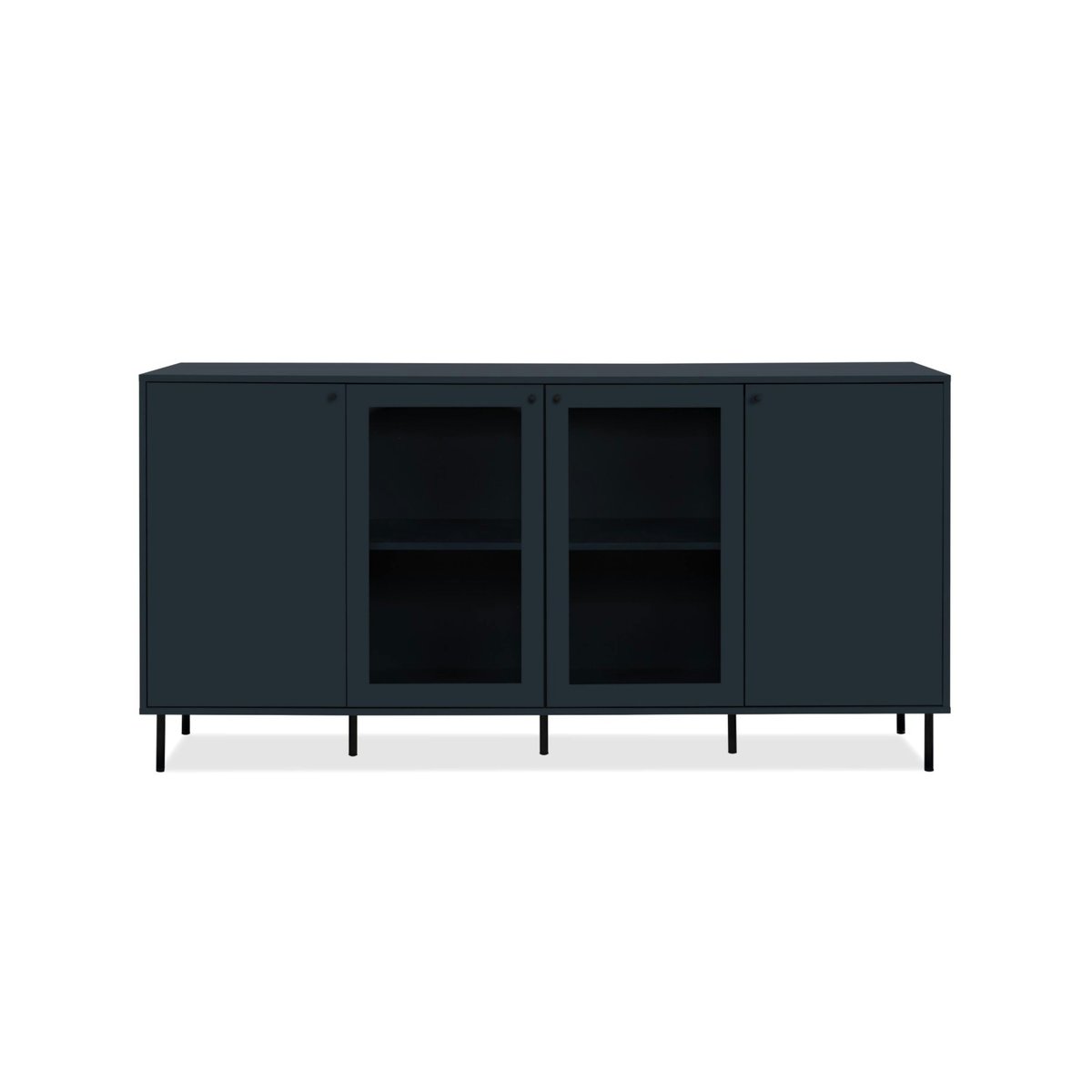 Buffet vitrine moderne bleu sombre 4 portes RAVEN bleu, PIER IMPORT
